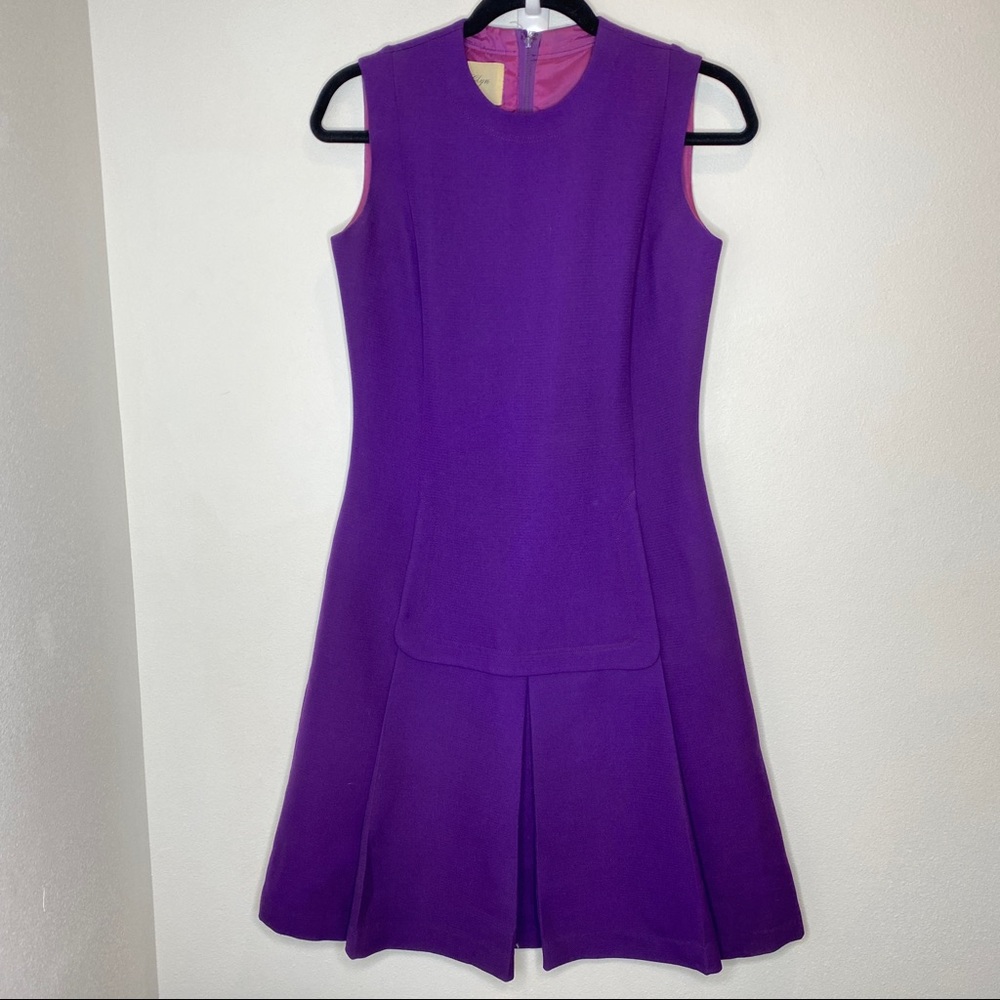 Vintage Purple Sleeveless Mini Dress